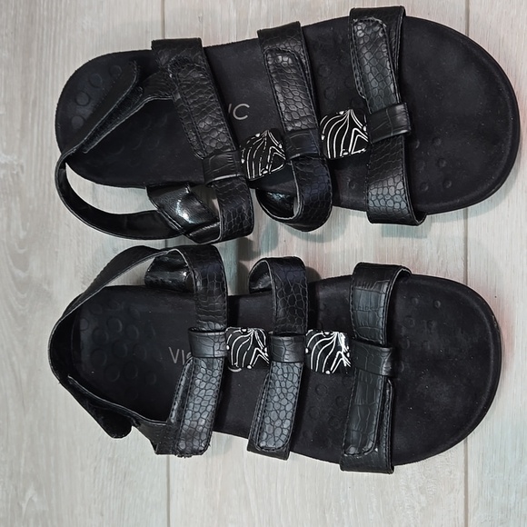 Vionic Women Amber Leather Sandals shoes flats sz 8 - Picture 4 of 12